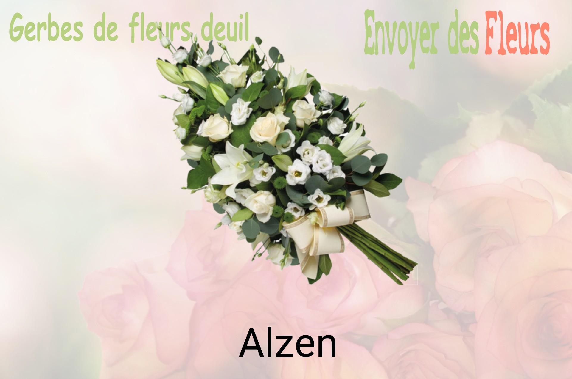 Gerbe de fleurs de deuil livrée à Alzen